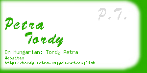 petra tordy business card